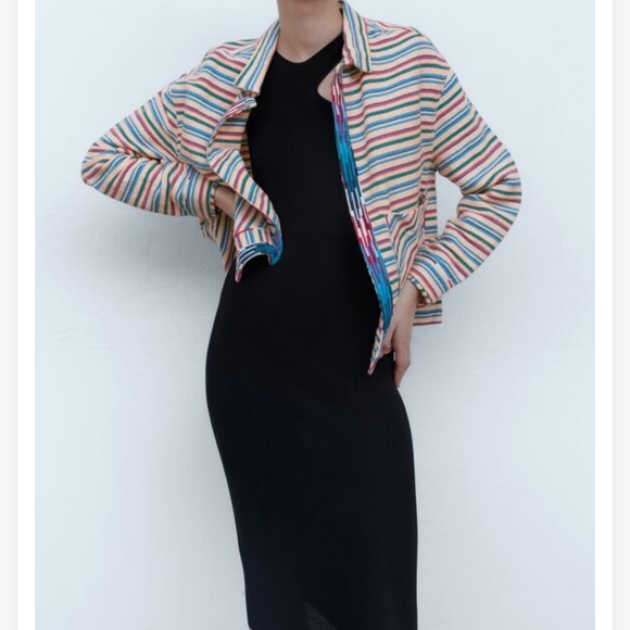 Zara Textured weaved open front jacket - Picture 8 of 16